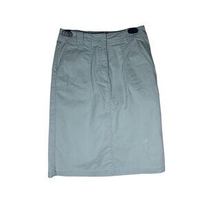 Talbots Womens Light‎ Blue Stretch Cotton Skirt With Front & Back Pockets Size 2
